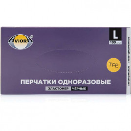 Перчатки эластомерные чёрные M, L