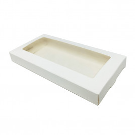 Упаковка для шоколада с окном белая размер 160*80*15мм уп 10шт