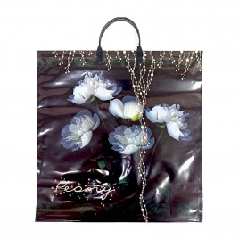 Пакет с пластмассовыми ручками Пионы