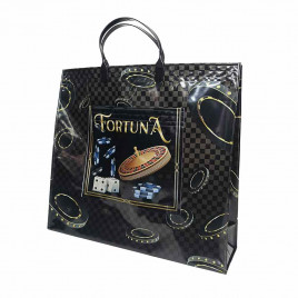 Сумка с пластмассовыми ручками многослойная с карманами Фортуна 37*34см