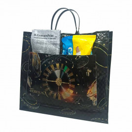 Сумка с пластмассовыми ручками многослойная с карманами Фортуна 37*34см