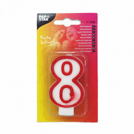 Свеча цифра 8 для торта Pap Star размер 3,8*6,7см