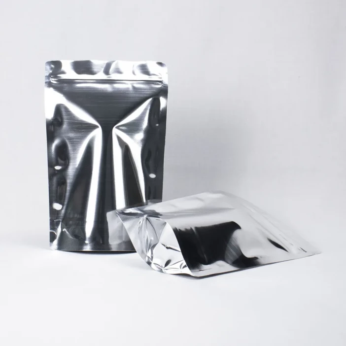 Дой-пак металл серебро с замком zip-lock 160*240мм (45+45) уп 10шт