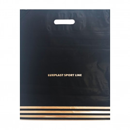 Пакет с вырубной ручкой Спортлайн золото 30*37см 95мкм 50шт