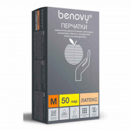Перчатки латексные Benovy неопудренные 50 пар M, L