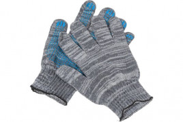 Перчатки  рабочие х/б с точками серые