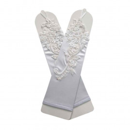 Перчатки свадебные белые кружевные