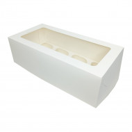 Коробка под капкейки на 8 шт с окном белая размер 330*160*110мм