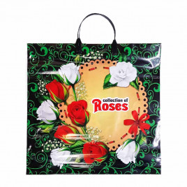 Пакет с пластмассовыми ручками 36*40см Коллекция роз 10шт
