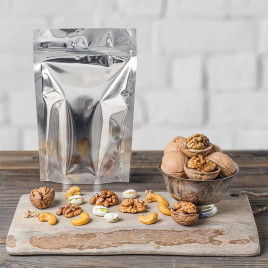 Дой-пак серебро с прозрачной стенкой c замком zip-lock 105*150мм (35+35) уп 10шт