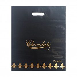 Пакет с вырубной ручкой Шоколад золото 30*37см 95мкм 50шт