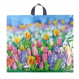 Пакет с петлевой ручкой Тюльпаны 60*50см 70мкм 25шт