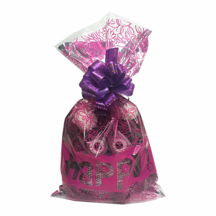 Пакет подарочный с фольгой Happy размер 20*35см