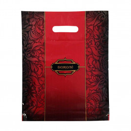 Пакет с вырубной ручкой Божоле бордо 30*37см 95мкм 50шт