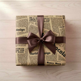 Бумага крафт в рулоне Газета Milk Chocolat размер 70см*10м