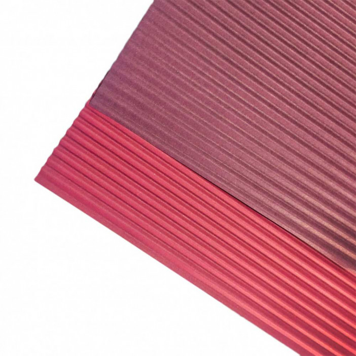 Бумага гофрированная двухцветная винный/красный размер листа 50см*66см