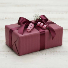 Бумага гофрированная двухцветная винный/красный размер листа 50см*66см