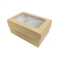 Коробка под капкейки на 2 шт с окном размер 100*160*100мм (уп.10шт)
