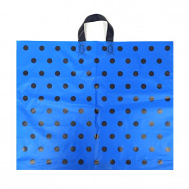 Пакет с петлевой ручкой Горох синий 60*50см 70мкм 25шт