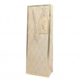 Пакет под бутылку ЛЮКС Бирка FOR YOU размер 12,7*36*9см