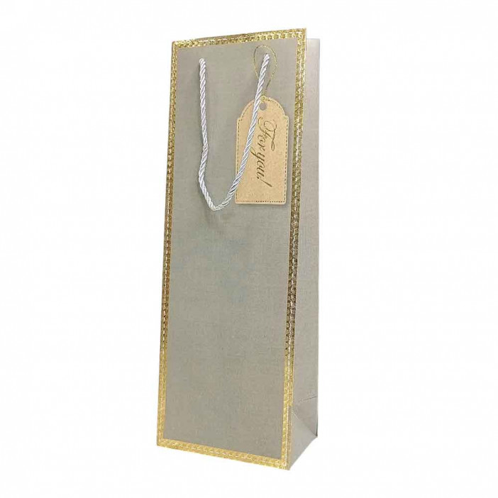 Пакет под бутылку ЛЮКС Бирка FOR YOU размер 12,7*36*9см