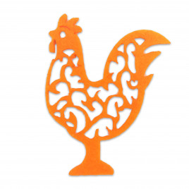 Декор из фетра Петушок оранжевый размер 7см