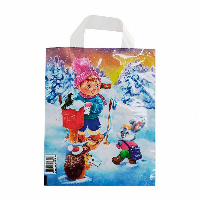 Пакет с петлевой ручкой Почта 25*30см 65мкм 50шт