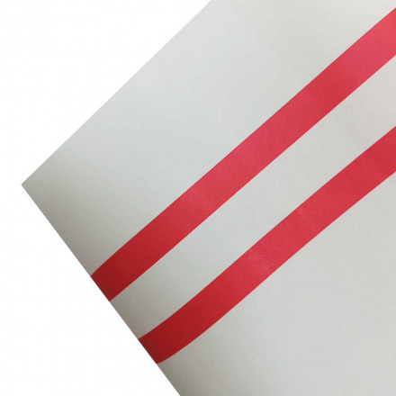 Фетр ламинированный с красной полоской белый размер 60см*5м