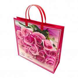 Пакет сумка размер 30*30см Букет розовых роз