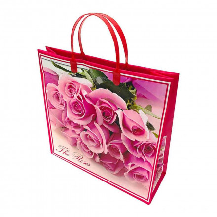 Пакет сумка размер 30*30см &quot;Букет розовых роз&quot;