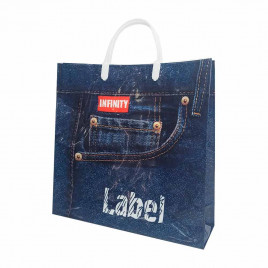 Сумка с пластмассовыми ручками многослойная Label 33*32см