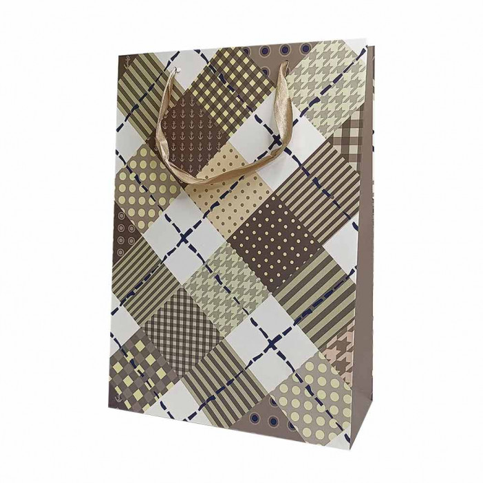 Пакет ЛЮКС Клетка Тартан размер 22*31*10см