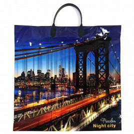Пакет с пластмассовыми ручками 36*40см Night sity 10шт