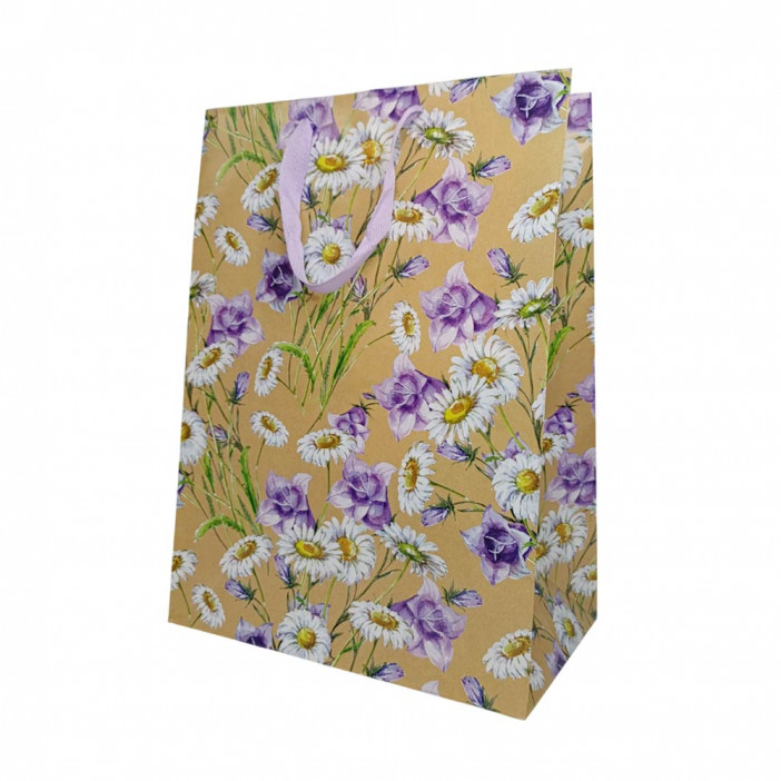 Пакет крафт Цветы размер 31*44*19см