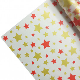 Пленка матовая в рулоне Звезды красные размер 70см*10м