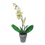 Цветок в кашпо Орхидея белая Н-51см