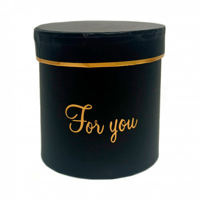 Коробка цилиндр мини с золотой надписью размер 8*8см