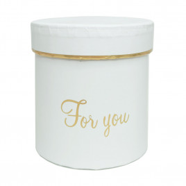 Коробка цилиндр мини с золотой надписью размер 8*8см