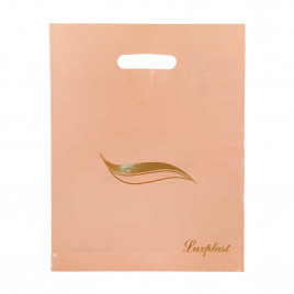 Пакет с вырубной ручкой Волна персик 30*37см 95мкм 50шт