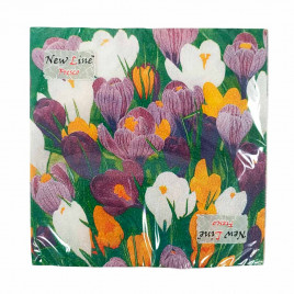 Салфетки бумажные с рисунком Крокусы 33*33см 2-х слойные 20шт
