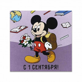 Мини-открытка 1 сентября Микки №1 7*7см