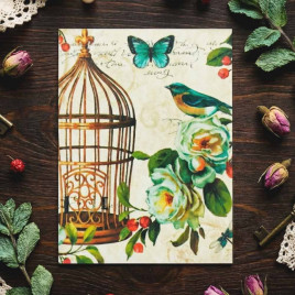 Мини-открытка Клетка размер 6*8см