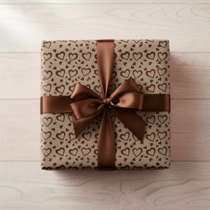 Бумага крафт в рулоне Валентин коричневая размер 70см*10м