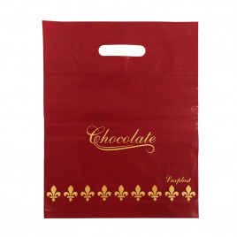 Пакет с вырубной ручкой Шоколад бордо 30*37см 95мкм 50шт