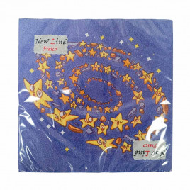 Салфетки бумажные с рисунком Звездопад 33*33см 2-х слойные 20шт