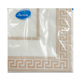 Салфетки бумажные с рисунком Меандр 33*33см 2-х слойные 20шт