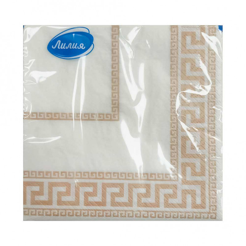 Салфетки бумажные с рисунком Меандр 33*33см 2-х слойные 20шт