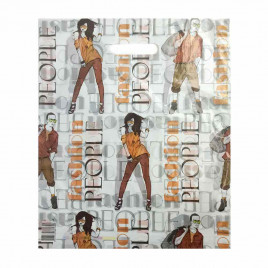 Пакет с вырубной ручкой Стильные леди 40*50см 40мкм 50шт