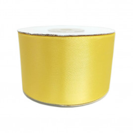 Лента атласная лимонная темная размер 5см*23м