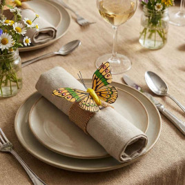 Бабочка на прищепке оранжевая размер 8см